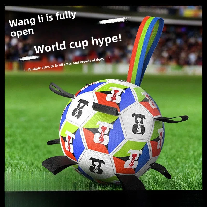 Interactive Chewable Dog Football Toy with Handles Durable Training Soccer Ball Outdoor Water Playing Entertainment Pet Toy